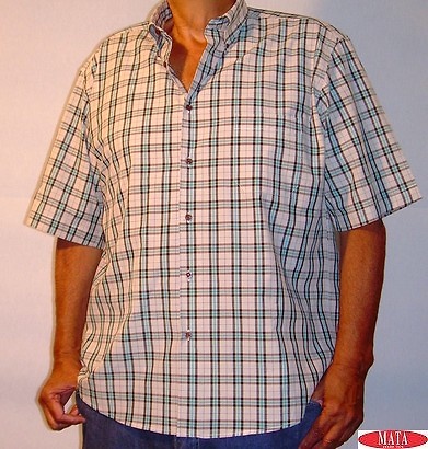 Camisa hombre beig tallas grandes 11212 