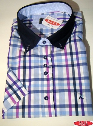 Camisa hombre malva 17078 