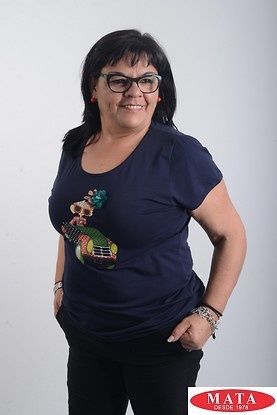 Camiseta mujer tallas grandes marino 19788 