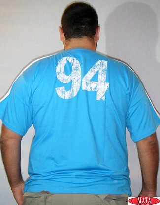 Camiseta hombre azul turquesa 14475 
