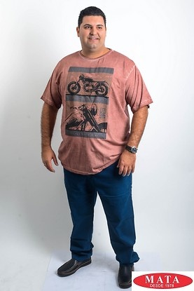 Camiseta hombre tallas grandes ocre 19676 