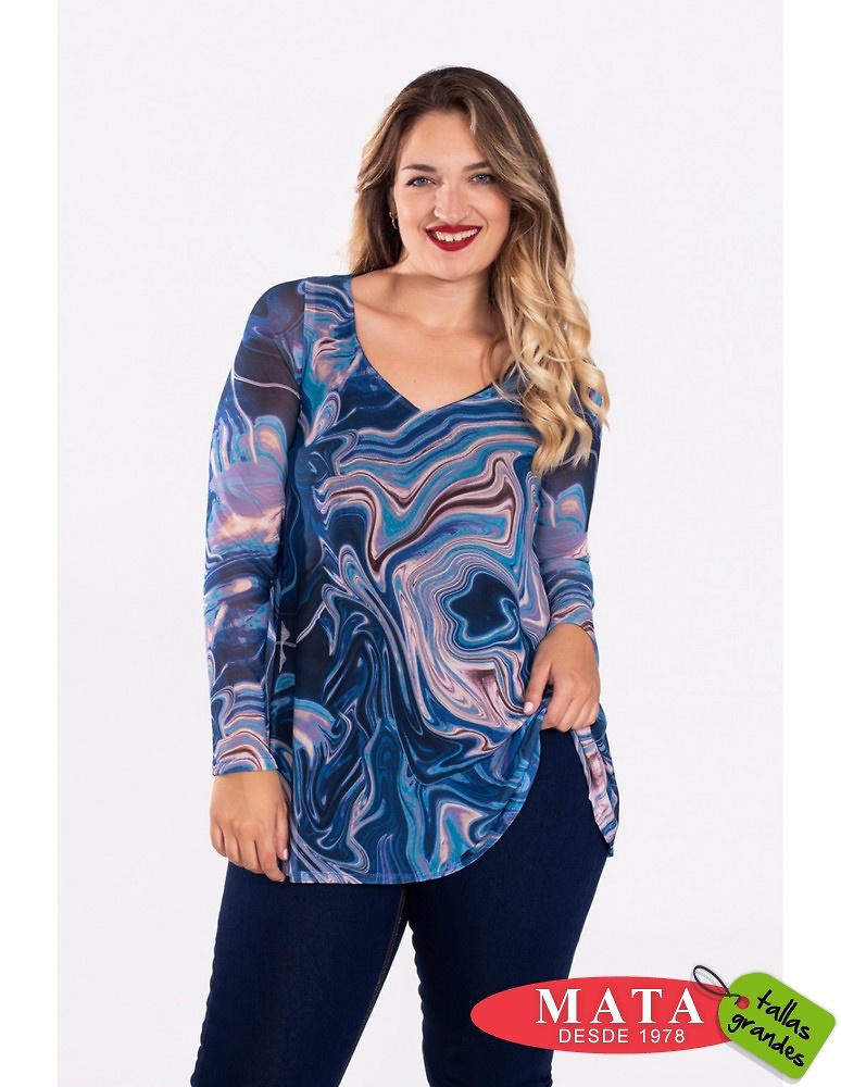 Camiseta mujer 24677 - Ropa mujer tallas grandes, Camisetas, Camisetas Manga Larga, Ropa mujer grandes, Novedad Tallas Grandes Mujer Modas Mata Tallas Grandes