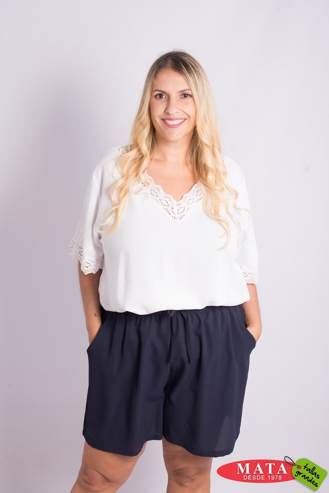 Pantalón corto mujer 24318 - Ropa mujer tallas grandes, Pantalones, Piratas y Pantalones cortos, Ropa mujer tallas grandes, Novedad Tallas Grandes Mujer - Modas Tallas Grandes