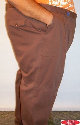 Pantalón hombre marrón tallas grandes 12326 
