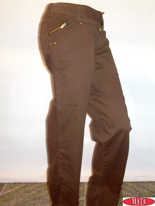 Pantalón mujer marrón tallas grandes 09982 