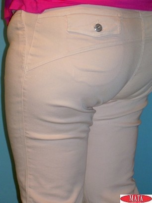 Pantalón mujer beig tallas grandes 02673 