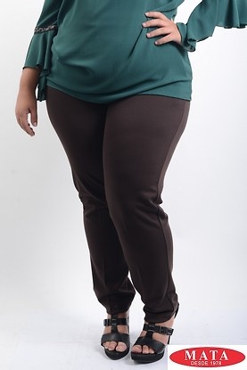 Pantalon mujer talla grandes marron 19389 