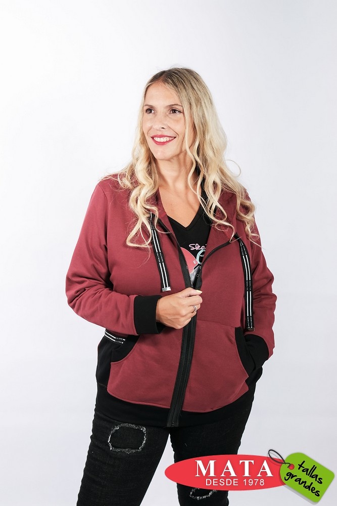 Sudadera tallas grandes 24617 - Ropa mujer tallas grandes, Abrigo, Sudaderas, Ropa mujer tallas grandes, Novedad Tallas Mujer, Ropa mujer tallas grandes, Ropa de Deporte - Modas Mata Tallas