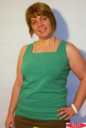 Camiseta mujer verde tallas grandes 14410 