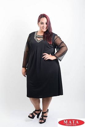 Vestido mujer tallas grandes negro 19550 