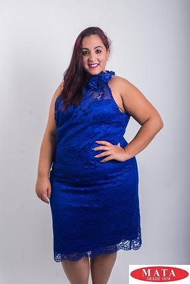 Vestido mujer tallas grandes azul 19755 